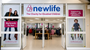 This picture shows the front of the Newport Wales, Newlife store