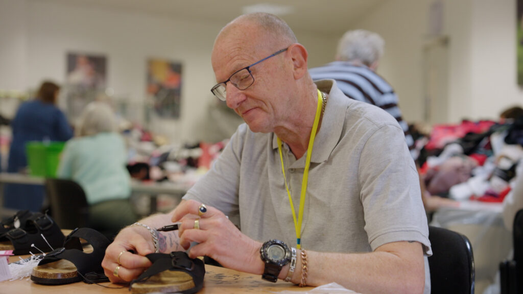 male volunteer working